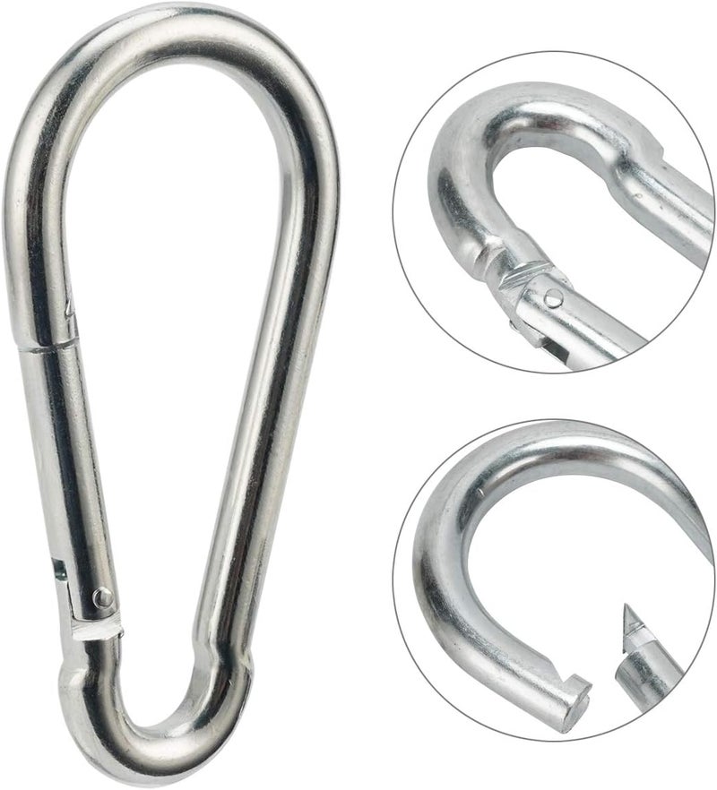 OWAYOTO 4.7 Inch Carabiner Clip Heavy Duty Large Carabiner Spring Snap Hook Steel Clip Quick Link Buckle M11x120mm 4pcs for Hammock Punching Bags Swing Chairs Gym Equipment Camping Hiking - Image 3